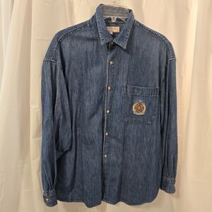 Guess Jeans by Georges Marciano Mens Large Button Down Shirt Denim Vintage